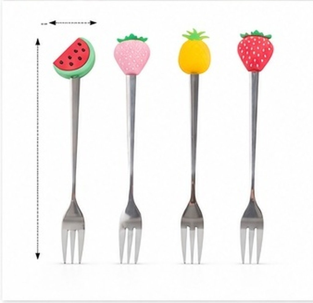 Kitchen Gadgets Gold - 4 قطع من شوك الفاكهة المصنوعة
