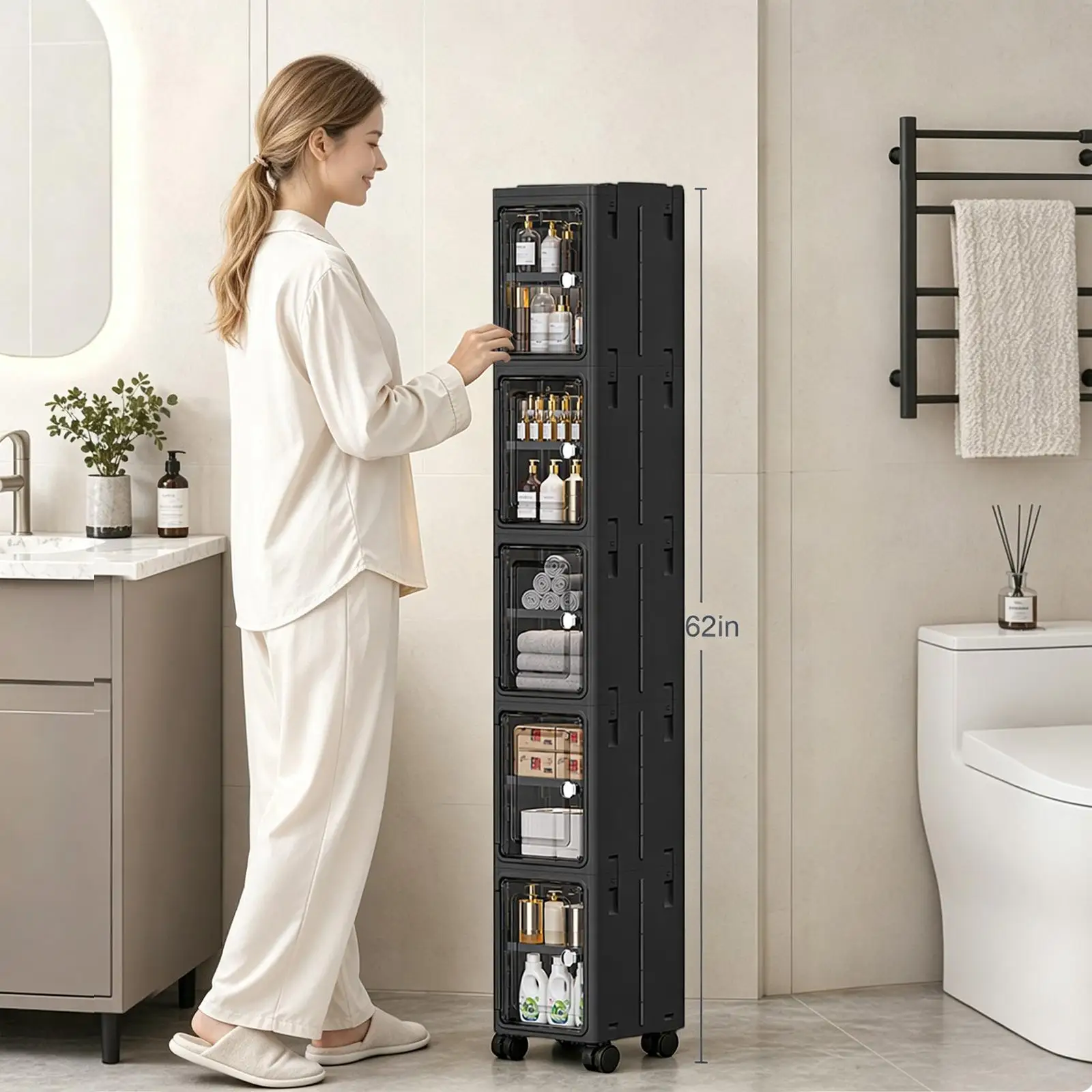 Kitchen Gadgets Organizer - خزانة تخزين ضيقة ورفيعة بخمس طبقات