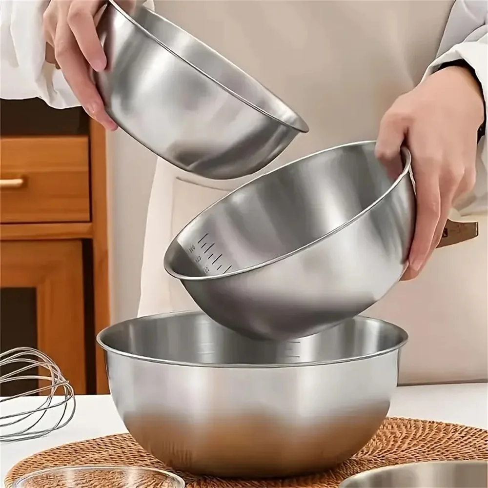 Kitchen Gadgets Organizer - طقم أوعية خلط من الفولاذ المقاوم