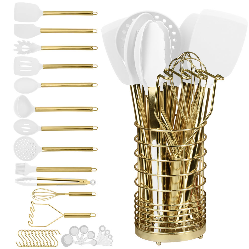 Kitchen Gadgets Gold - مجموعة أدوات طهي مكونة من 15